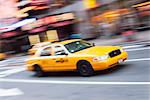 Taxi cabs in Times Square, Midtown, Manhattan, New York City, New York, United States of America, North America