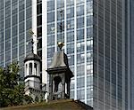 Glass offices and cuppolas, City of London, London.