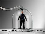 Businessman Trapped inside of Pressurized Glass Dome