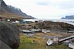 Small Boats during Low Tide, Pangnirtung, Nunavut, Canada