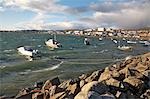 Small Boats in Stormy Water, Iqaluit, Nunavut, Canada