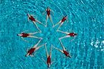 Synchronised swimmers form a star