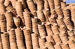 Clay cups at a market stall