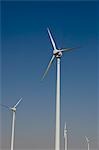 Low angle view of wind turbines, Jaisalmer, Rajasthan, India