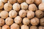 Close-up of a heap of coconuts