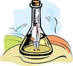 Scientist genie in a conical flask