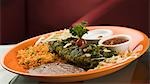 Enchilada served on a plate