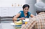 Couple having breakfast