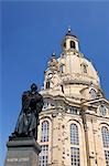 Église de notre Dame et la Statue de Martin Luther, Dresde, Saxe, Allemagne