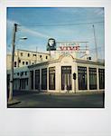 Polaroid of mural of Che Guevara on rooftop, Parc Central, Cienfuegos, Cuba, West Indies, Central America