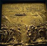 Porte orientale baptistère en bronze de Ghiberti, portes du paradis, Florence, patrimoine mondial de l'UNESCO, Toscane, Italie, Europe