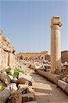 Par l'intermédiaire de colonnata, Leptis Magna, UNESCO World Heritage Site, Libye, Afrique du Nord, Afrique