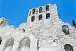 Low angle view of theatre of Herodes Atticus, Athens, Greece, Europe