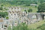 Bibliothèque de Celsus, vue surélevée, Ephèse, Anatolie, Turquie, Asie mineure, Eurasie