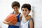 Young basketball players, portrait