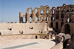 Amphithéâtre, El Jem (El Djem), Site du patrimoine mondial de l'UNESCO, en Tunisie, l'Afrique du Nord, Afrique