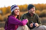 Couple Camping near the Deschutes River, Oregon, USA