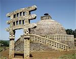 Stupa N3 à Sanchi, patrimoine mondial de l'UNESCO, Madhya Pradesh, Inde, Asie