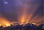 Sun beams through stormy sky, Sydney, New South Wales, Australia, Pacific