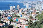 Luftbild von Valparaiso, Valparaiso, Chile, Südamerika