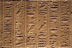 Hieroglyphen schmücken die Wände der Tempel von Philae, UNESCO-Weltkulturerbe, in der Nähe von Assuan, Ägypten, Nordafrika, Afrika