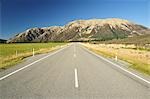 West Coast Road près de lac Pearson, Canterbury High Country, South Island, Nouvelle-Zélande