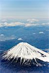 Vue aérienne du Mont Fuji, préfecture de Shizuoka, Japon, Asie