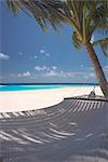 Hammock on beach, Maldives, Indian Ocean, Asia