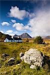 Cottage on Rannoch Moor near Buachaille Etive Mor, Highlands, Scotland, United Kingdom, Europe