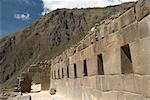 Ancient doorway to enter the top of the Inca ruins of Ollantaytambo, The Sacred Valley, Peru, South America