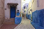 Typical street in Old Town, Rabat, Morocco, North Africa, Africa