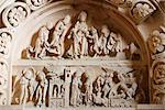 Narthex tympanum, Vezelay Basilica, UNESCO World Heritage Site, Vezelay, Yonne, Burgundy, France, Europe