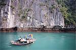 Fishing boat in Halong bay, Vietnam, Indochina, Southeast Asia, Asia