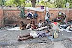 Street people sleeping rough in Jaipur, Rajasthan, India, Asia