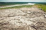 Eroded Rock Surface on Cliff Overlooking Mekong River, Pha Taem National Park, Ubon Ratchathani Province, Thailand