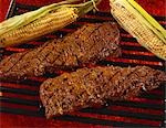 Grilled Steak Tips and Corn on the Cob