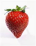 A Single Strawberry on White Background