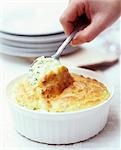 Cheese soufflÈ with spoon