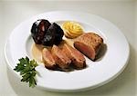 Duck breast with red cabbage dumpling