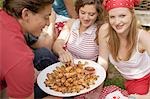 Young people at a 4th of July picnic