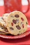 Chocolate chip cookies with cranberries (Christmas)