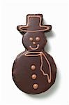Bonhomme de neige biscuit avec glaçage au chocolat