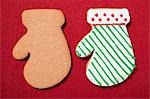 Christmas biscuits with and without icing (mittens)