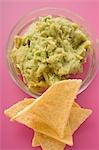 Guacamole with nachos