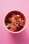 Tomato salsa in a pot
