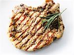 Grilled pork chop with rosemary
