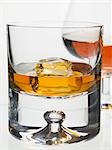 Whisky et le cognac dans les verres