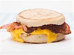 English muffin filled with bacon and cheese