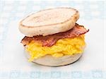 English muffin filled with bacon, scrambled egg and cheese