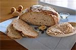 Wholemeal nut bread, partly sliced